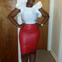 Red Faux Leather Mini-4
