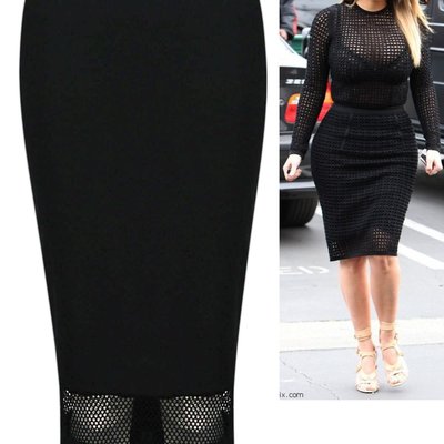 Black fish net skirt set - Thumbnail 3