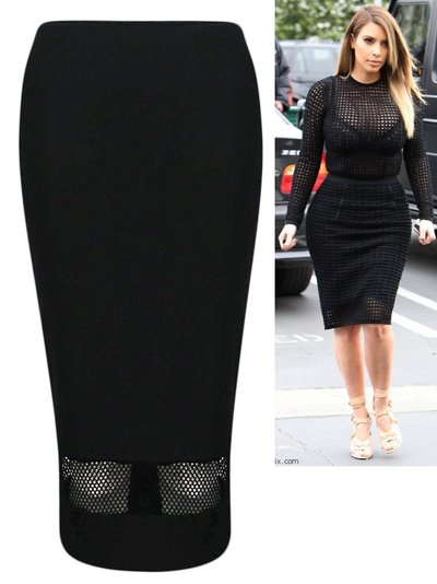 Black Fish net skirt set