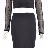 Black Fish net skirt set - Thumbnail 3