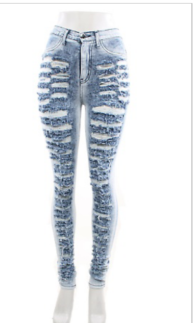 High Waist Distressed Jeans