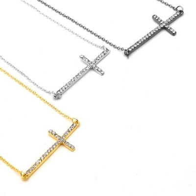 Rhinestone cross necklace