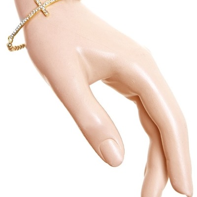 Stretch rhinestone cross bracelet
