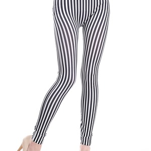 Black and White Striped Leggings