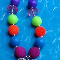 Fun in the Sun, Neon and Bright Summer, and Beach Pendant Chunky Necklaces - Thumbnail 4
