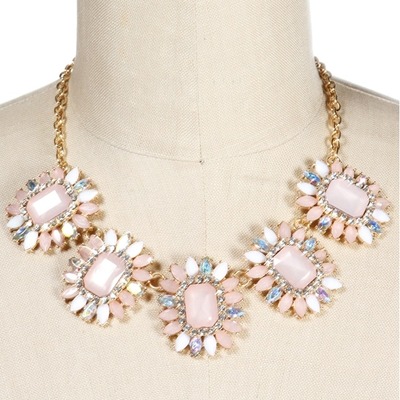 Pastel square stone necklace