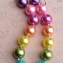 Chunky Rainbow Purple Sherbert & Lady Bug Inspired Pearl Necklaces Perfect Photo Props for Girls-1