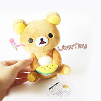 San-x Rilakkuma holding a Yellow Watermelon Plush - Thumbnail 1