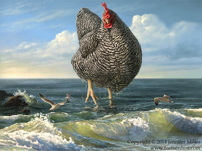  8x10 Thunderous Tides Chicken Print