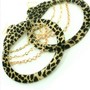 Cheetah Print Chain Hoop Earrings-1
