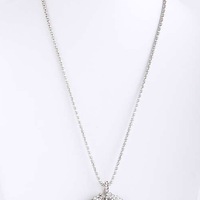 Crystal Studded Ornament Necklace - Thumbnail 1