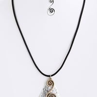 Spiral Metal Cord Necklace - Thumbnail 1