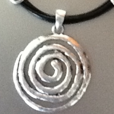 Black multi-strand spiral necklace