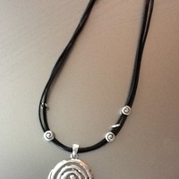 Black Multi-Strand Spiral Necklace - Thumbnail 1
