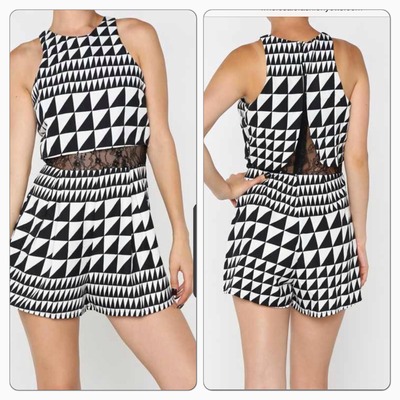 Black and white romper