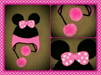 Mouse Hat: Hot Pink and Black