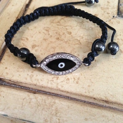 Black evil eye bracelet