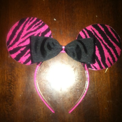 Pink zebra mouse ears