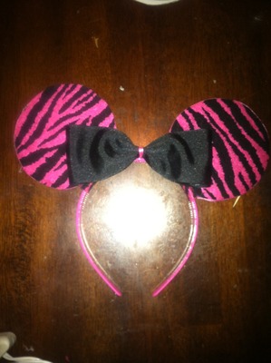 Pink zebra mouse ears