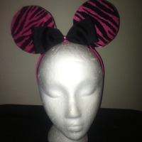 Pink zebra mouse ears - Thumbnail 1