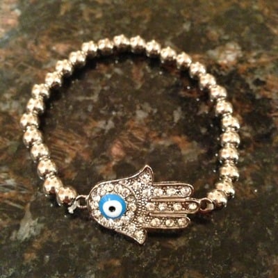 Silver tone hamsa
