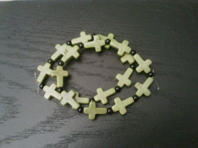 Green with Black Cross Bracelet