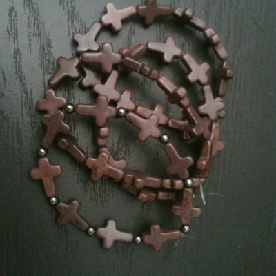 Brown cross bracelet