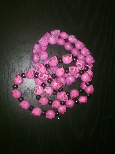 Hot Pink Skulls Bracelet