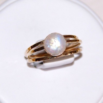 14k gold filled stack/stacking/stackable moonstone rings - moonstone ring- modern october stacking gemstone ring