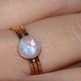 14K gold filled stack/stacking/stackable moonstone rings - moonstone ring- modern October stacking gemstone ring-2