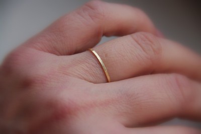 Skinny solid 14k rose pink gold stacking ring,  wedding band, slim stacking ring rose gold, stack ring, stacking band rose gold