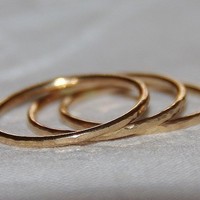 Set of 2 14 goldfilled 16ga stack/stacking/stackable rings/bands - wedding rings, made to order sizes 4.5,6,7,8,9,10 - Thumbnail 1