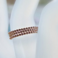 3 x 14k ROSE gold filled dotted/ full beaded unique stackable rings  - Thumbnail 2