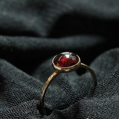 Valentines day- january  birthstone 14k gold filled garnet ring - say i love you 