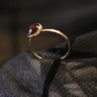 Valentines Day- January  Birthstone 14k Gold Filled Garnet Ring - SAY I LOVE YOU  - Thumbnail 1