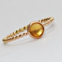 Gemstone Ring - Gold Citrine Ring- Citrine Gemstone Ring- Stacking Ring-November Birthstone Ring