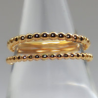 2mm BOLD Yellow Gold Filled Beaded Ring- Anniversary Ring- 14k Gold Filled Stackable Band- free domestic shipping - Thumbnail 1