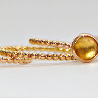 14k GF Ruby & Citrine Stackable Birthstones Mothers rings -  - Thumbnail 1
