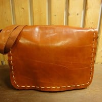 Retro Leather Messenger Bag - Thumbnail 2