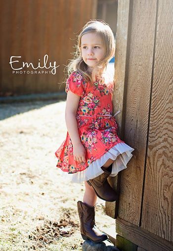 Spring Red Floral Inspired Olivia Dress 