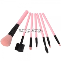Cosmetic Makeup Brush Set with Bag Pink - Thumbnail 1