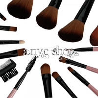 15pcs Makeup Brush Set with Snake-skin Pattern Bag Pink  - Thumbnail 3
