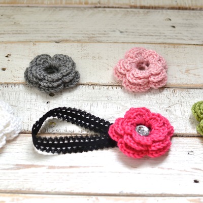 Classic headband set with 5 flowers