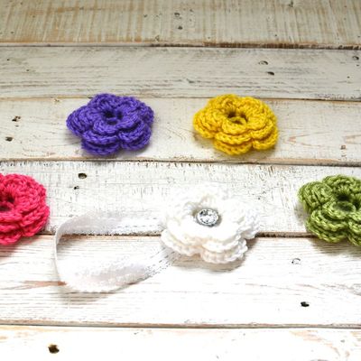 Spring brights headband with 5 flowers