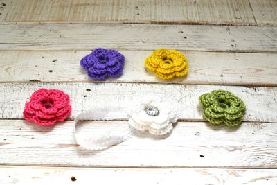 Spring brights headband with 5 flowers