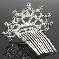 Small Waterdrop Style Wedding Bridal Tiara Hair Comb  - Thumbnail 1