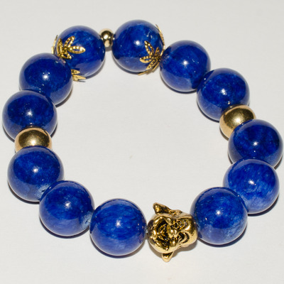 "blue buddha gold leaves" bracelet