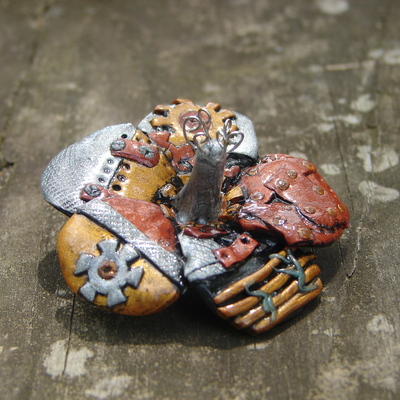 Steampunk flower brooch