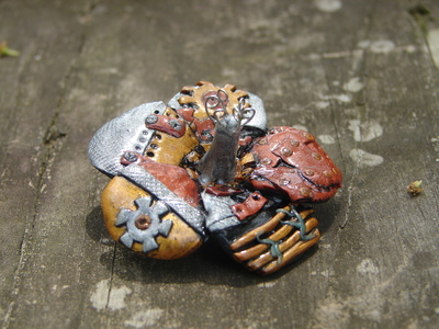 Steampunk flower brooch