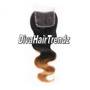 14" Black to Honey Blonde Body Wave Ombre Top Hair Closure-1